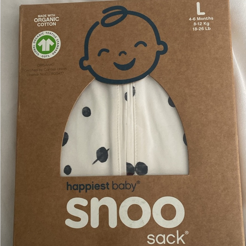 Happiest Baby Snoo Sack - White with Black Dots